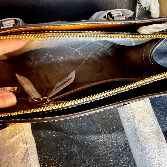 Michael Kors Gold Satchel with Luxurious Metallic Finish - Picture 10 of 13